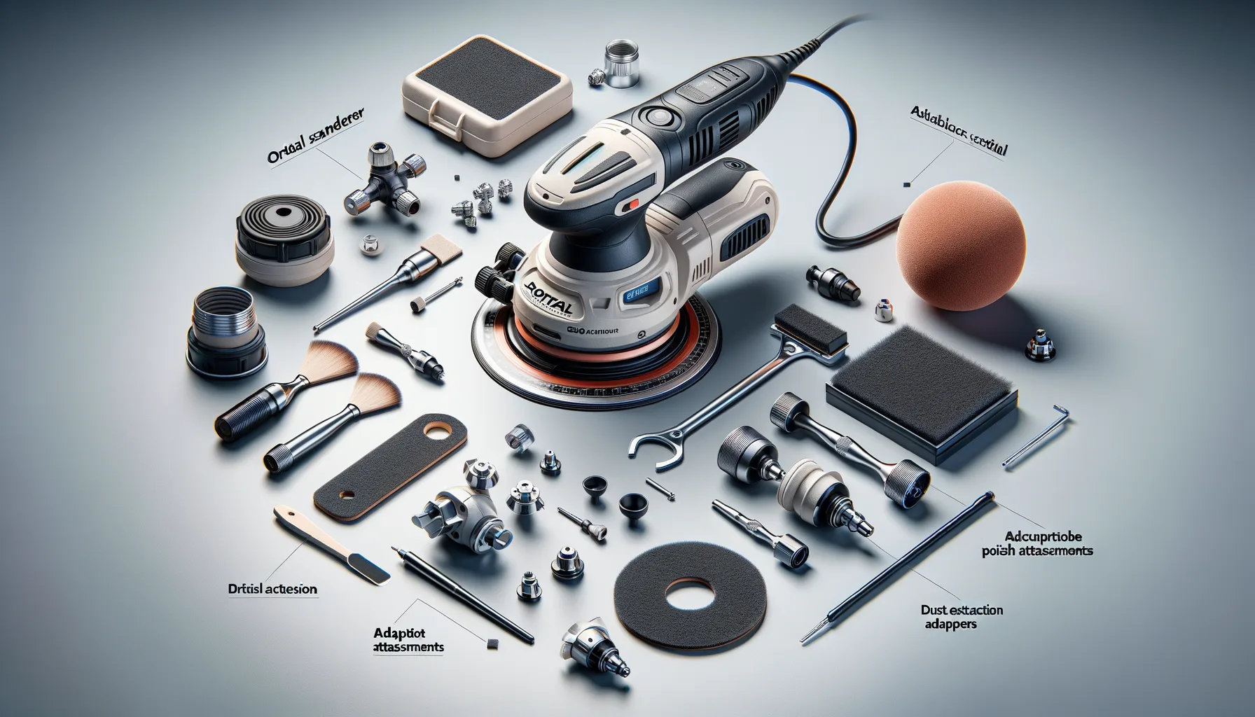 Schwingschleifer passendes Zubehoer: Adapter, Polieraufsaetze und Absaugadapter