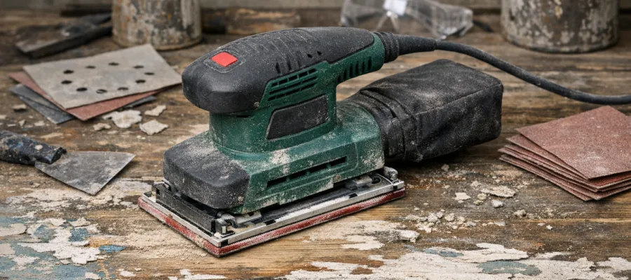 Alte Farbe kontrolliert abtragen mit dem Schwingschleifer: sicher und effektiv