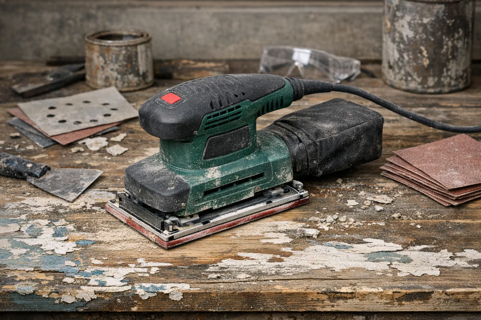 Alte Farbe kontrolliert abtragen mit dem Schwingschleifer: sicher und effektiv